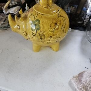 Adorable Rhino cookie jar